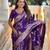 purple woven design zari banarasi saree