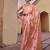 peach woven design zari saree