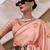 peach woven design zari saree
