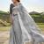 grey zari handloom woven design saree