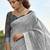 grey zari handloom woven design saree