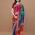 red bandhani printed embroidered bandhani saree