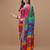red bandhani printed embroidered bandhani saree