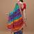 red bandhani printed embroidered bandhani saree