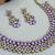 Purple color yellow gold plating festive wear designer necklace set