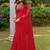 red embellished sequinned saree