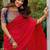 red embellished sequinned saree