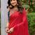 red embellished sequinned saree