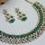 Green color yellow gold plating festive wear designer necklace set