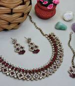 Multicolor color yellow gold plating festive wear designer necklace set