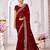 maroon floral embroidered pure georgette saree