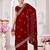 maroon floral embroidered pure georgette saree