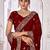 maroon floral embroidered pure georgette saree