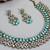 Green color yellow gold plating festive wear designer necklace set