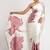 white floral satin designer saree