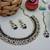 Blue color yellow gold plating festive wear designer necklace set