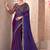 purple embellished embroidered poly georgette heavy work saree