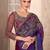 purple embellished embroidered poly georgette heavy work saree