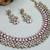 Pink color yellow gold plating festive wear designer necklace set
