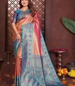 multicolor ethnic motifs zari tissue heavy work paithani saree