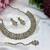 Green color yellow gold plating festive wear designer necklace set