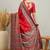 red ethnic motifs silk printing saree