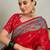red ethnic motifs silk printing saree