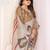 off_white woven design floral zari saree