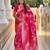 pink woven design zari silk blend banarasi saree