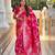 pink woven design zari silk blend banarasi saree