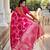 pink woven design zari silk blend banarasi saree