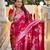 pink woven design zari silk blend banarasi saree