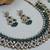 Green color yellow gold plating festive wear designer necklace set