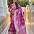 magenta woven design zari silk blend banarasi saree