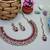 Pink color yellow gold plating festive wear designer necklace set