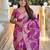 magenta woven design zari silk blend banarasi saree