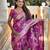 magenta woven design zari silk blend banarasi saree