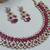 Pink color yellow gold plating festive wear designer necklace set