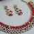Red color yellow gold plating festive wear designer necklace set