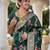 green woven design zari silk blend banarasi saree