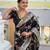 black woven design zari silk blend banarasi saree