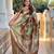 green woven design zari silk blend banarasi saree