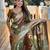 green woven design zari silk blend banarasi saree