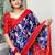 navy_blue floral ikat saree