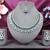 Green color rhodium plating festive wear designer necklace set