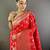 red woven design zari silk blend banarasi saree