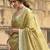mustard women zari saree with unstitched blouse piece
