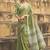 green woven zari linen saree with unstitched blouse piece