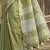 green woven zari linen saree with unstitched blouse piece