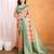 peach woven design zari banarasi saree